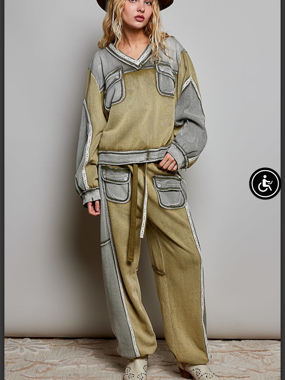 POL Two-Tone Utility Cargo Pants